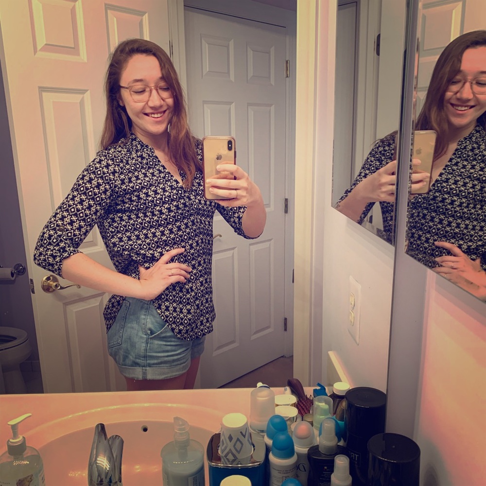 Black and White Printed Lush Blouse